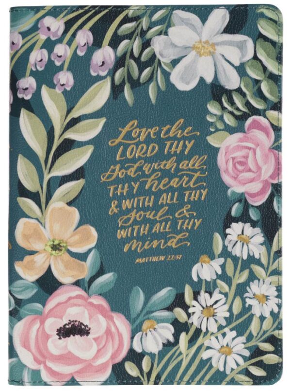 Journal Classic Zip Teal Love the Lord Matt. 22:37