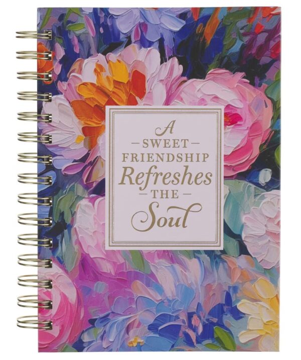Journal Wirebound Multi Painted Floral Sweet Friendship