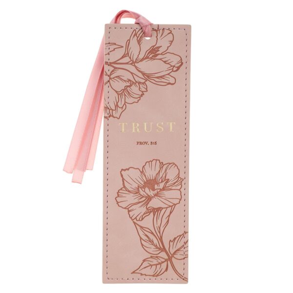 Bookmark Faux Leather Pink Trust Prov. 3:5