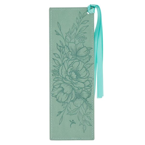 Bookmark Faux Leather Teal Faith 2 Cor. 5:7 - Image 2