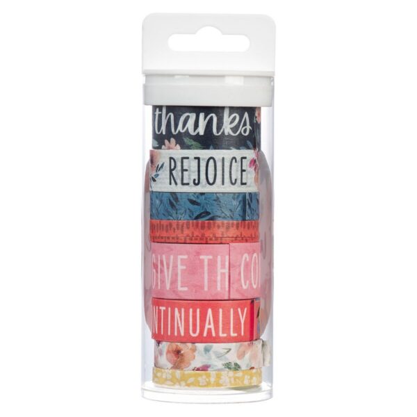 Washi Tape Set 8pc Rejoice Always 1 Thess. 5:16-18 - Image 2