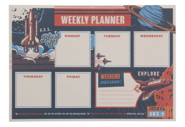 Weekly Planner Undated Strong and Courageous Josh. 1:9