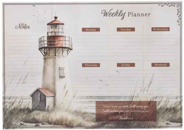 Weekly Planner Undated Lighthouse I Will Carry You Isa. 46:4