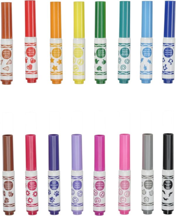Crayola Emoji Pip-Squeaks Skinnies Washable Markers, 16 Count - Image 2