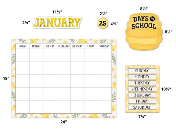 Buzzing Bees Calendar Bulletin Board - Image 3