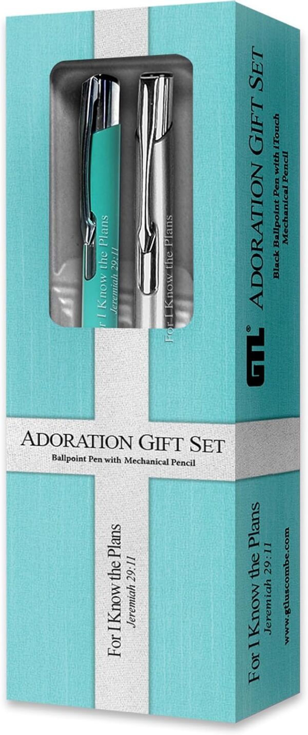 Adoration Pen Gift Set 2 Pk - Tifany Blue & Silver
