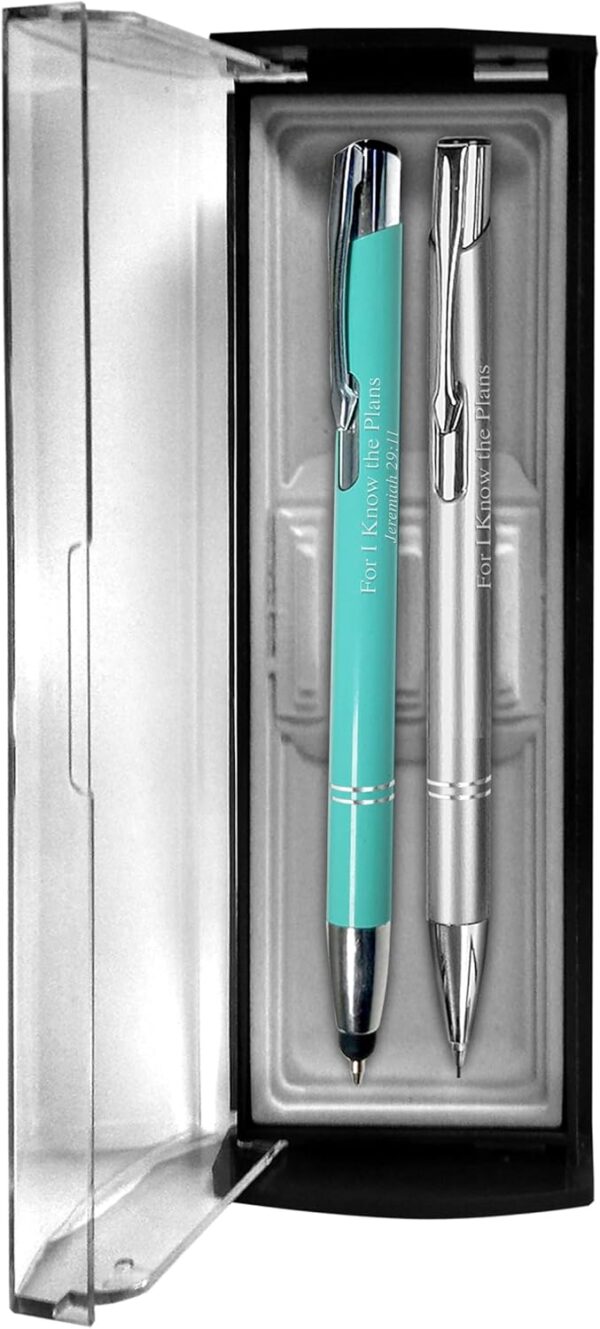 Adoration Pen Gift Set 2 Pk - Tifany Blue & Silver - Image 2