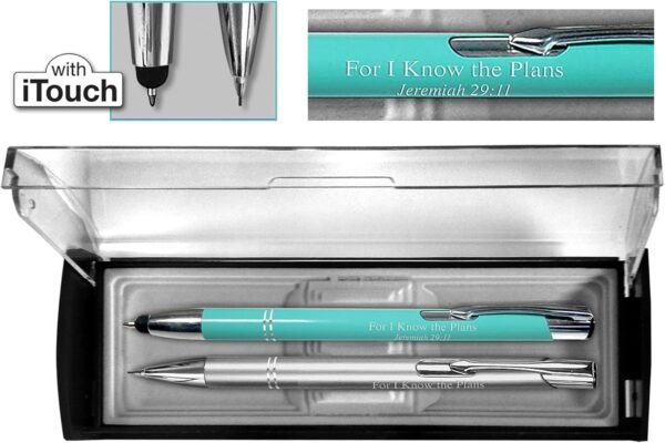 Adoration Pen Gift Set 2 Pk - Tifany Blue & Silver - Image 3