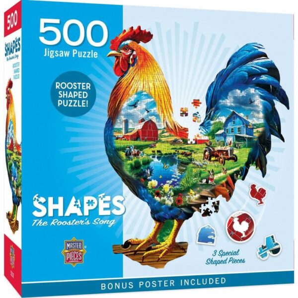 500 Pc Shaped Rooster Puzzle - The Rooster’s Song - Image 2
