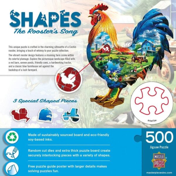 500 Pc Shaped Rooster Puzzle - The Rooster’s Song - Image 3