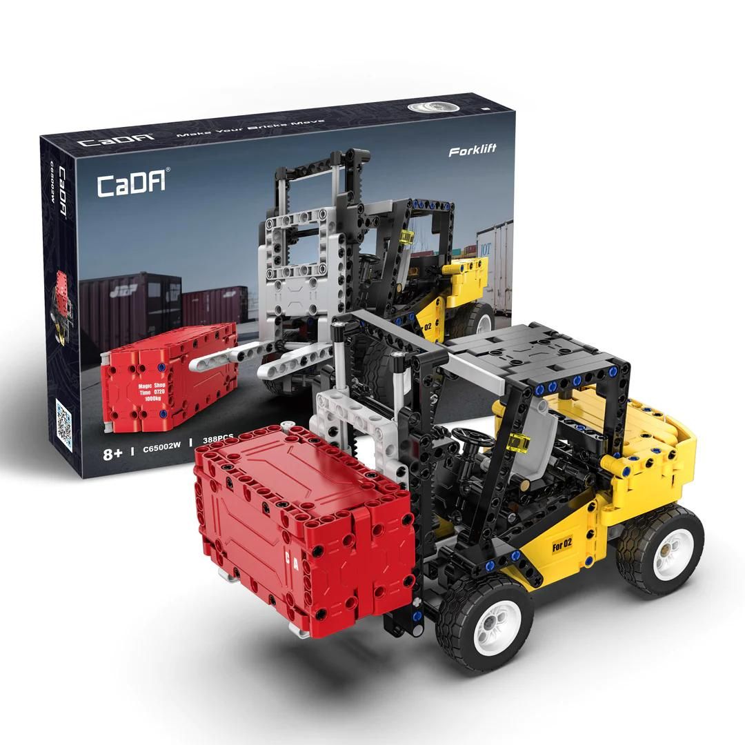 Image of CaDA Forklift Truck Building Set – 388 Pcs Construction Vehicle Model Kit