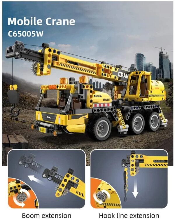 CaDA Mobile Crane Building Set – 658 Pcs Construction Vehicle Model Kit - Image 4
