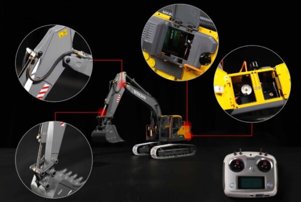 Double E 1:16 Volvo Remote Control Excavator – Realistic RC Construction Vehicle - Image 4