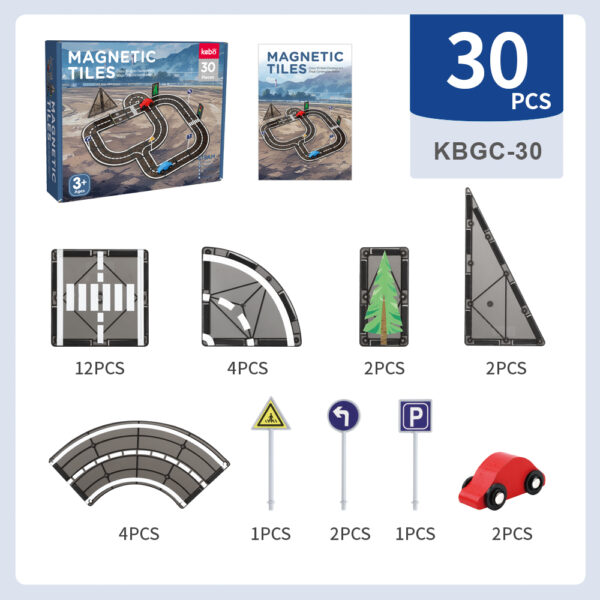 Magnetic Tiles Road Set 30 pc - Image 2