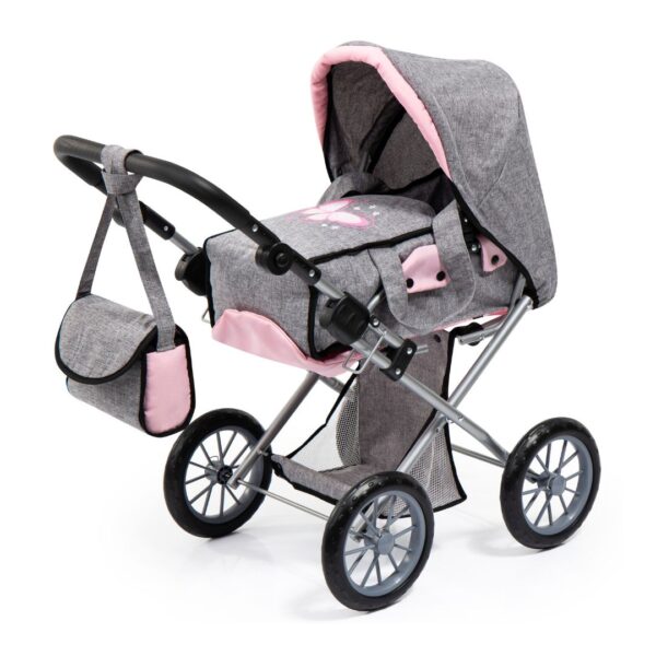 Grey & Pink Butterfly Stroller