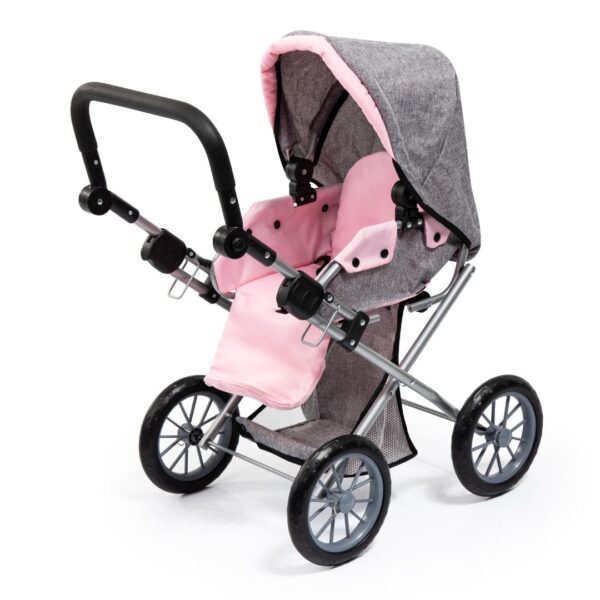 Grey & Pink Butterfly Stroller - Image 2