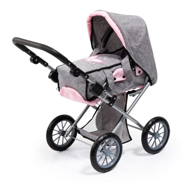 Grey & Pink Butterfly Stroller - Image 3