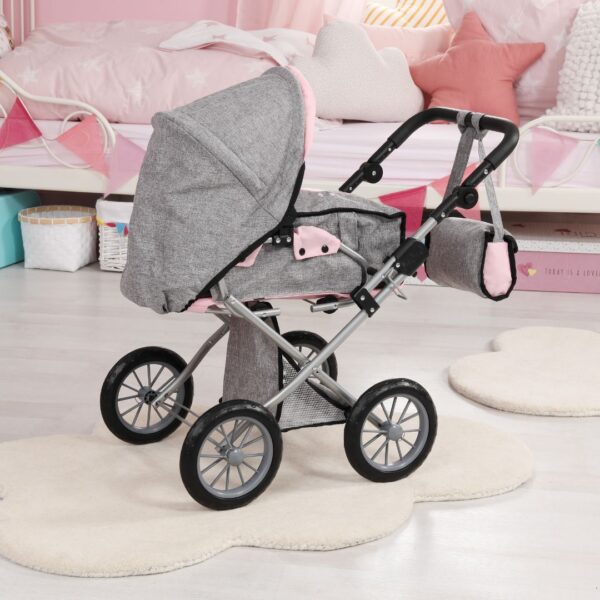 Grey & Pink Butterfly Stroller - Image 4