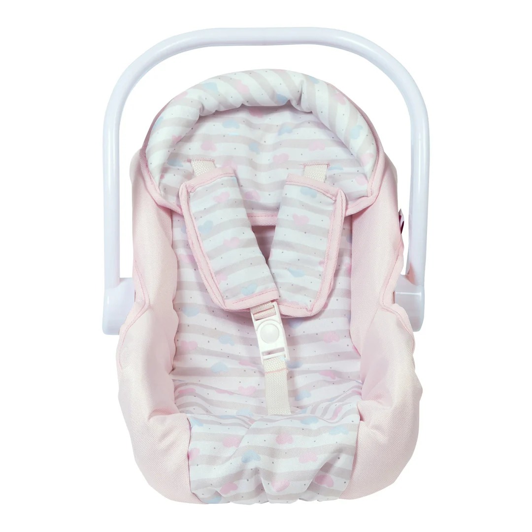 Image of Classic Pastel Pink Car Seat Carrier (White Handle)