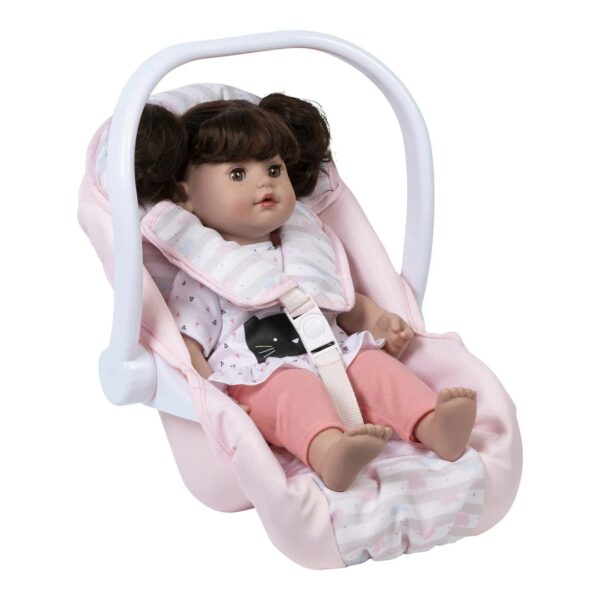 Classic Pastel Pink Car Seat Carrier (White Handle) - Image 2