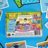 Back of Mega Money Matchup box showing gameplay for grades 6 and up, card previews, and educational content highlights