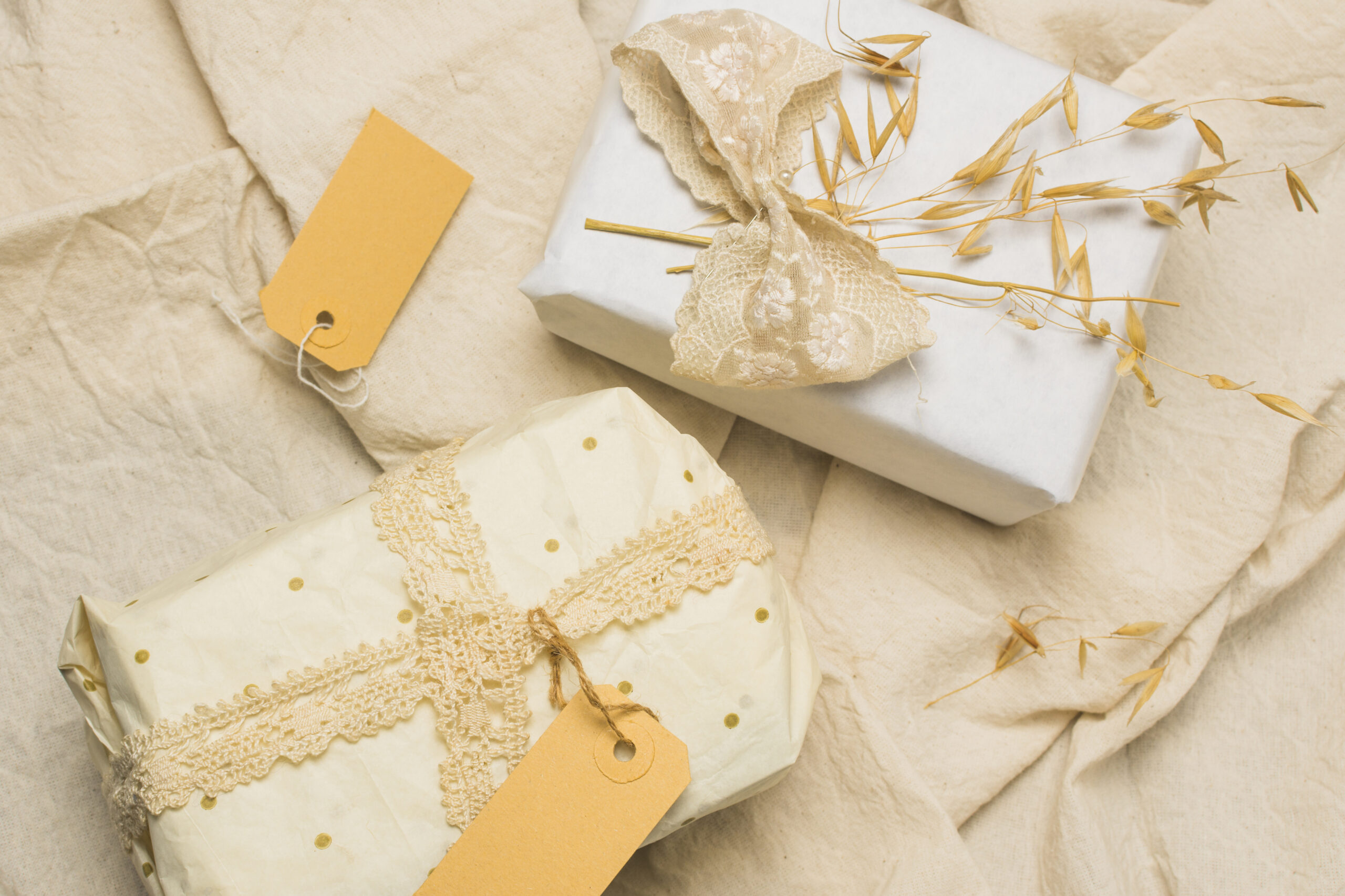 End of Year Teacher Appreciation Gift Ideas 14 End of Year Teacher Appreciation Gift Ideas beautifully wrapped gift boxes with tags textured fabric scaled